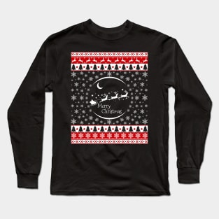 Santa Reindeers Sleigh Christmas Long Sleeve T-Shirt